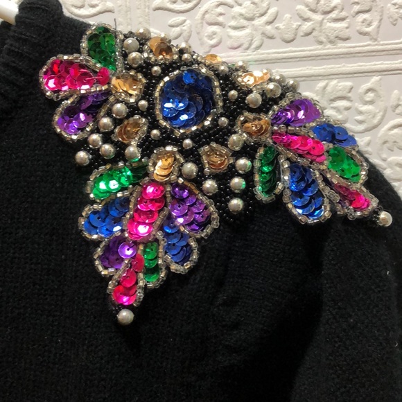 Vintage 80’s Darian Petites Sequined Sweater Dress Medium Petite - Picture 3 of 9